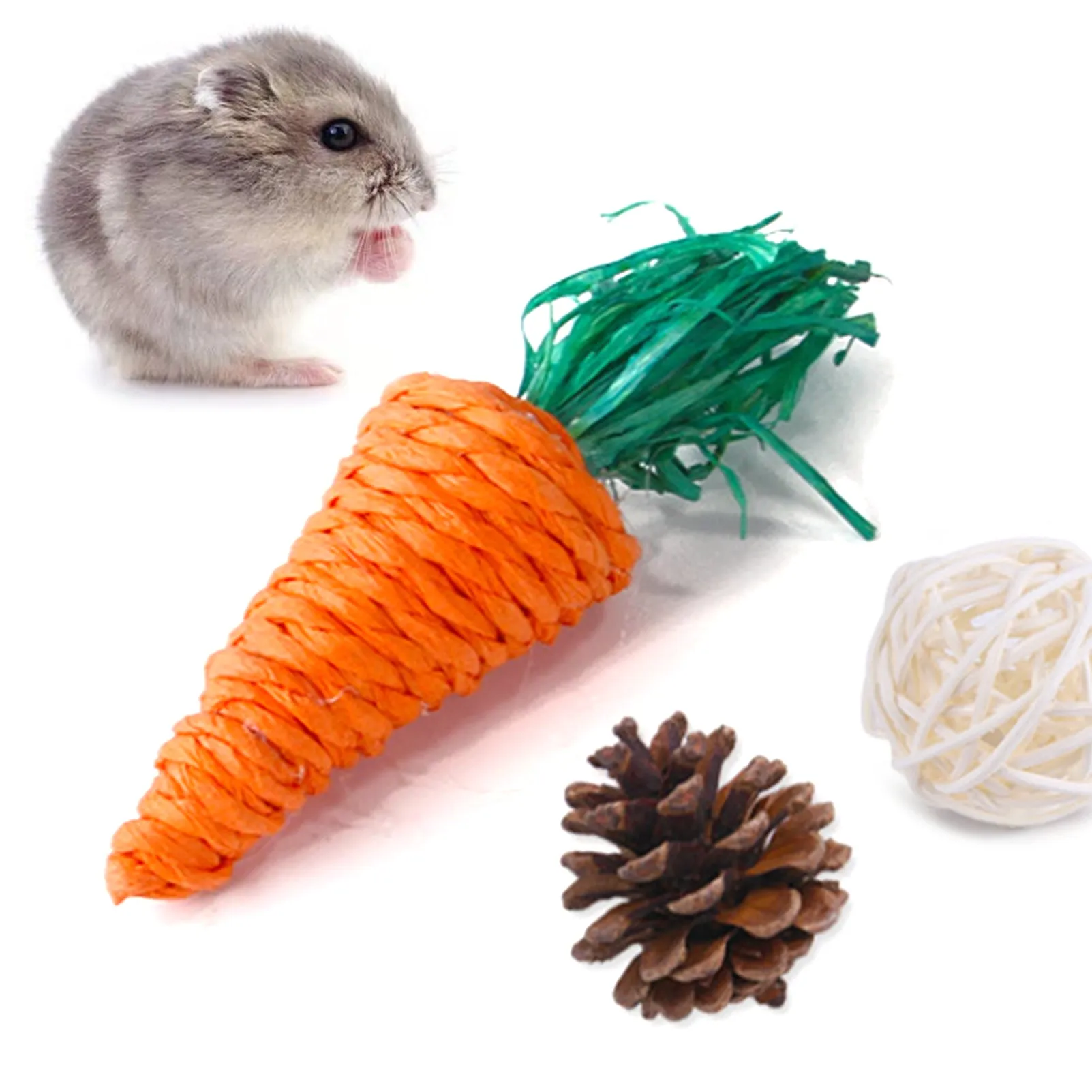 11 Pack Hamster Chew Toys Set Small Animal Molar Play Toys
