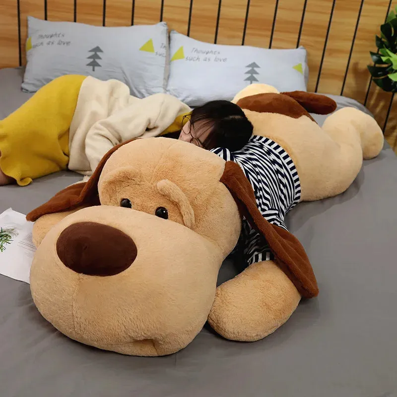 1pc 70/90CM Giant Size Soft Lying Dog Plush Toy | Stuffed Animal Sleep Cushion Pillow Dolls | Perfect for Birthday & Christmas Gifts