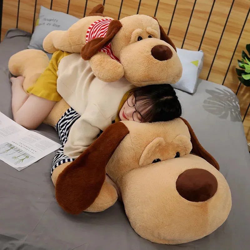 1pc 70/90CM Giant Size Soft Lying Dog Plush Toy | Stuffed Animal Sleep Cushion Pillow Dolls | Perfect for Birthday & Christmas Gifts