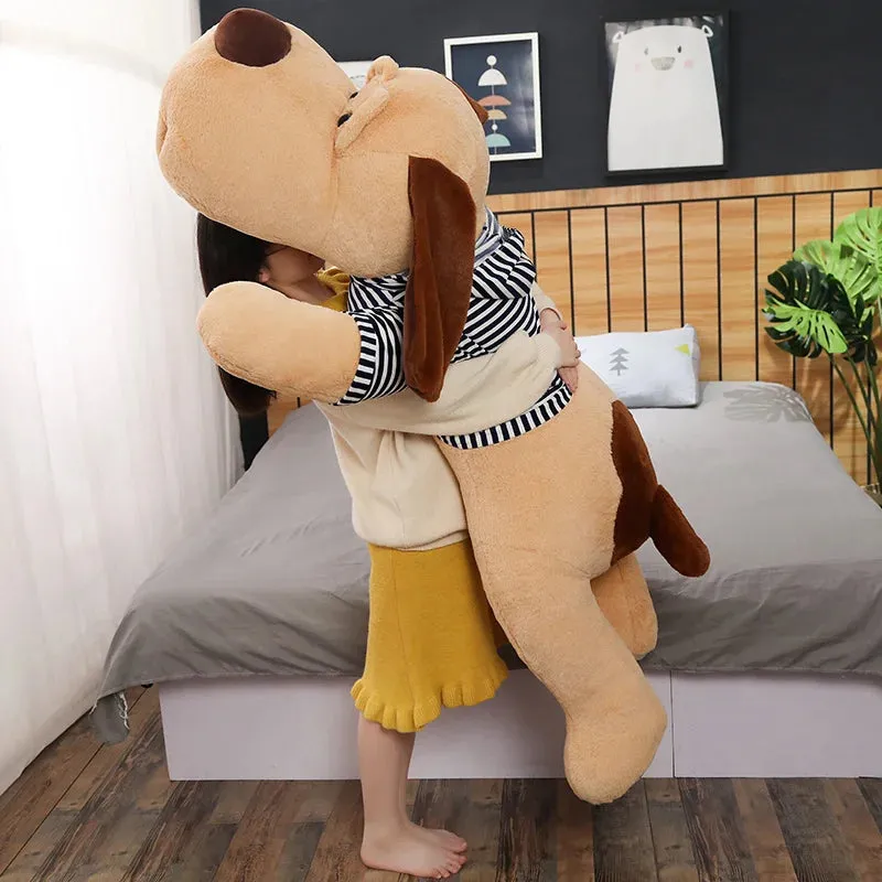 1pc 70/90CM Giant Size Soft Lying Dog Plush Toy | Stuffed Animal Sleep Cushion Pillow Dolls | Perfect for Birthday & Christmas Gifts