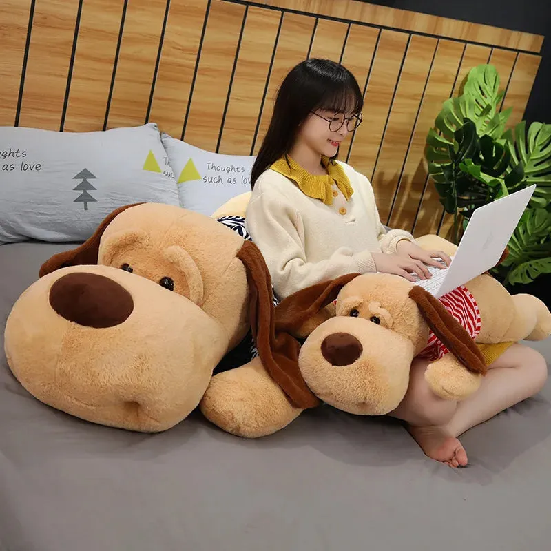 1pc 70/90CM Giant Size Soft Lying Dog Plush Toy | Stuffed Animal Sleep Cushion Pillow Dolls | Perfect for Birthday & Christmas Gifts