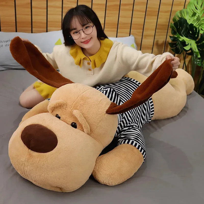 1pc 70/90CM Giant Size Soft Lying Dog Plush Toy | Stuffed Animal Sleep Cushion Pillow Dolls | Perfect for Birthday & Christmas Gifts