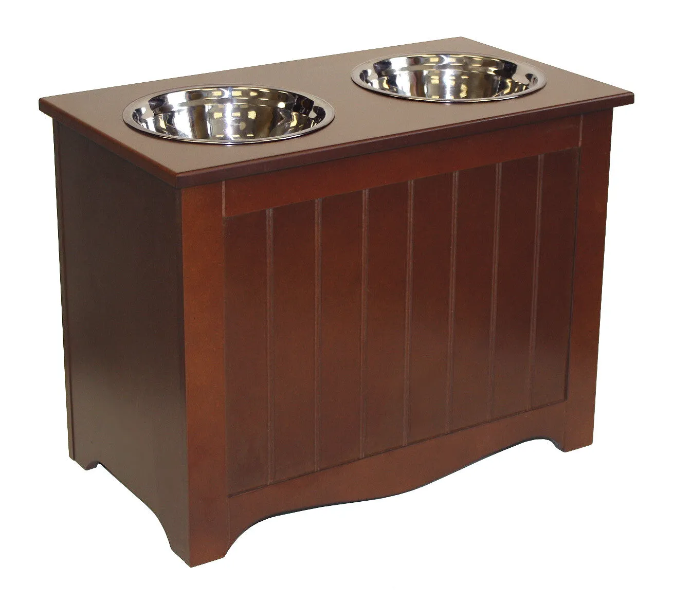 APetProject Chocolate Brown MDF Large Pet Food Server and Storage Box - 20"