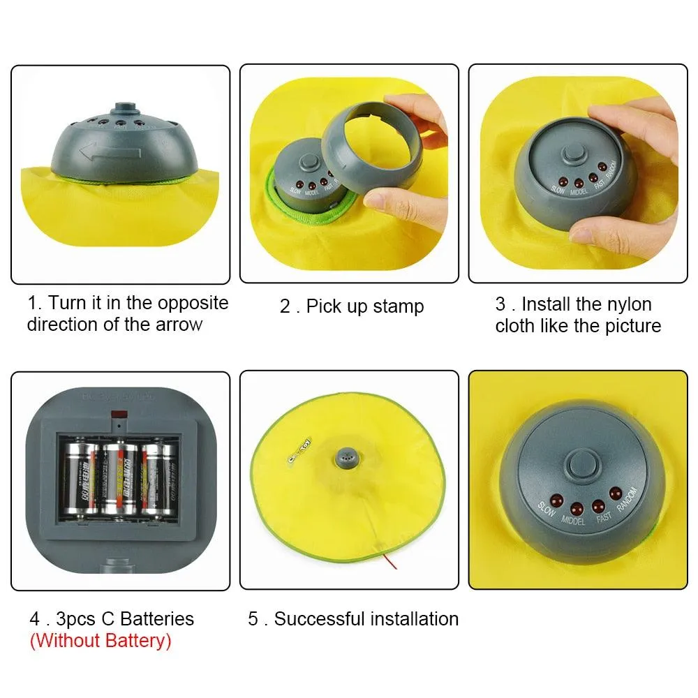 Automatic 4 Speeds Moving Feather Interactive Cat Toy