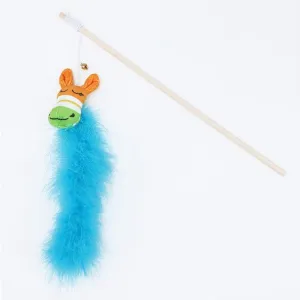 Cat Play Rob / Colorful Little Donkey With Turkey Feather Cat Stick