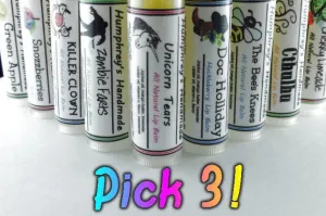 CHOOSE 3 Natural Moisturizing Lip Balm | Pick 3 Balms