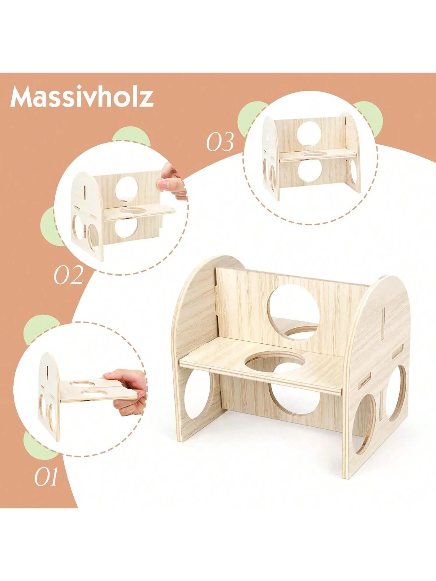 Diy Hamster Wooden Toys, Wooden Hamster House, Hideaway, Chew Toys Accessories, Suitable For Hamsters, Guinea Pigs, And Sand Rats