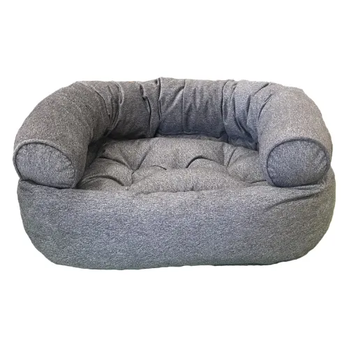Double Donut Bolstered Dog Bed — Gravel