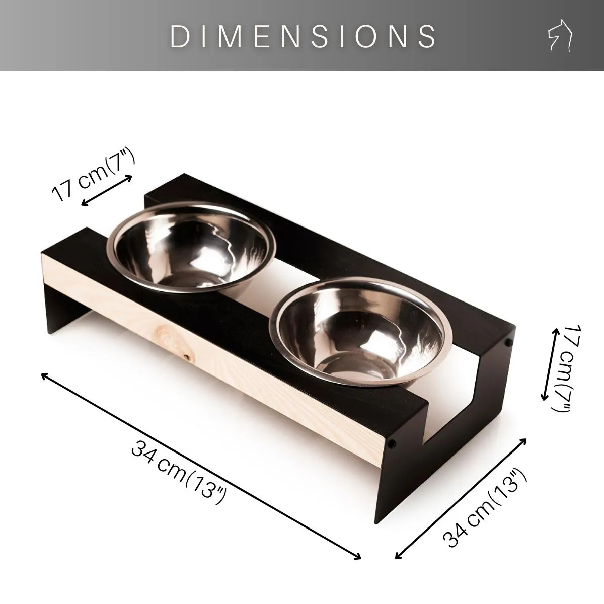Elevated dog bowl (Stainless steel)