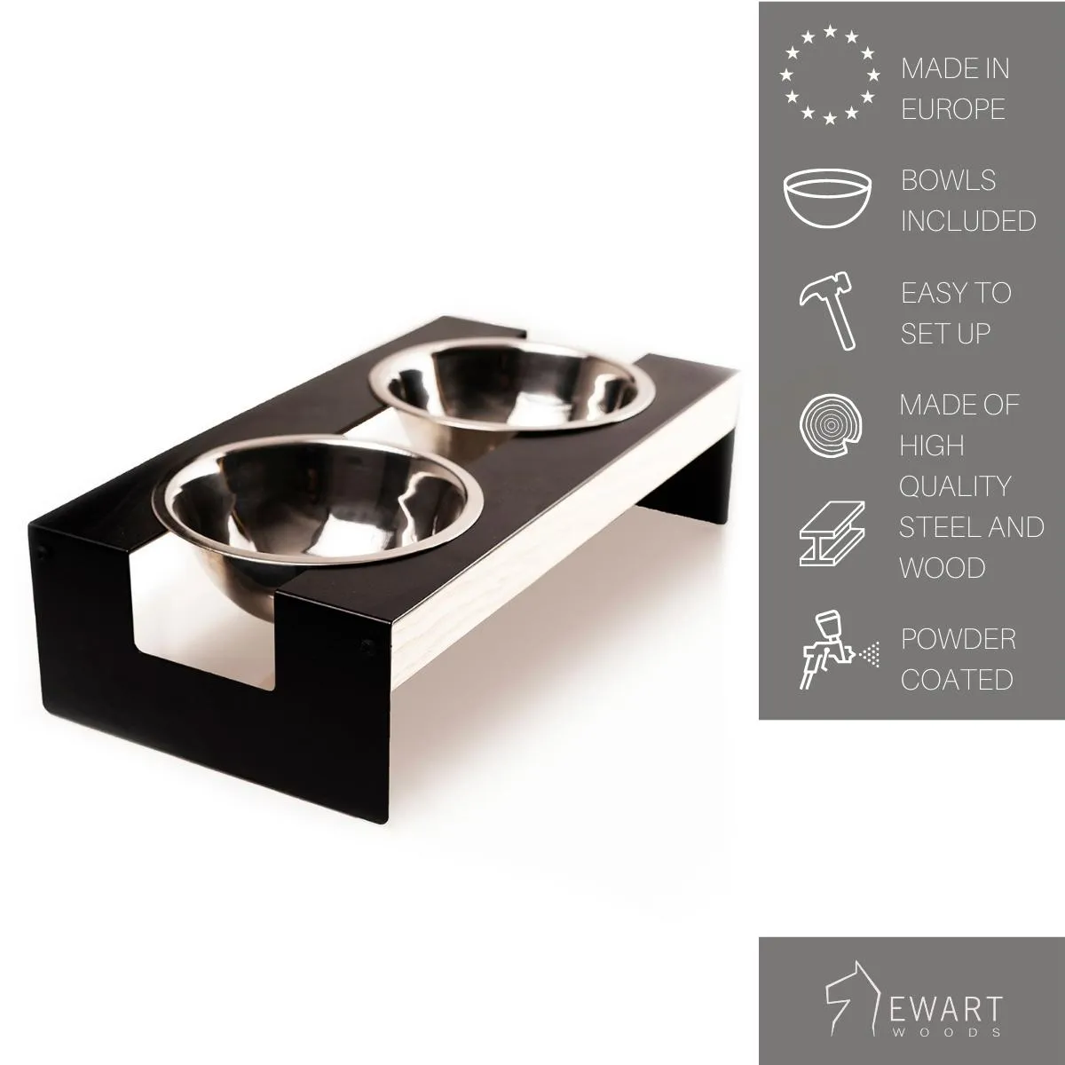 Elevated dog bowl (Stainless steel)