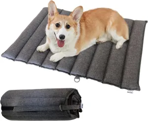 Foreman Foldable Outdoor Indoor Waterproof Heavy Duty Dog Bed Foam Mattress, Durable Water Resistant, Portable and Camping Travel Pet Mat, Medium 30"-20", Gray.