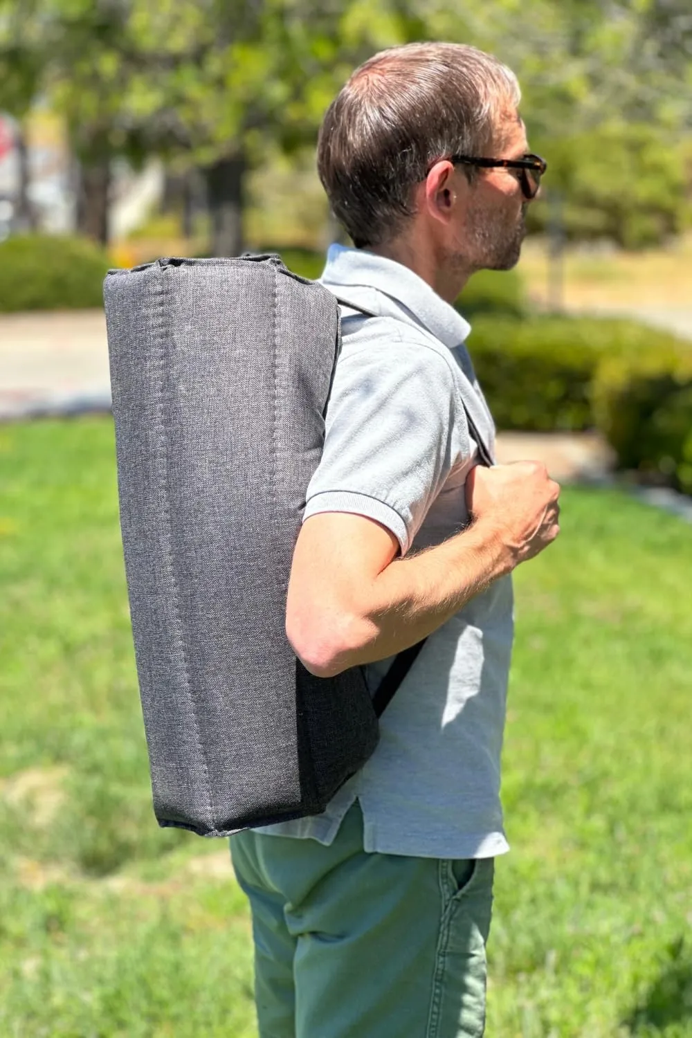 Foreman Foldable Outdoor Indoor Waterproof Heavy Duty Dog Bed Foam Mattress, Durable Water Resistant, Portable and Camping Travel Pet Mat, Medium 30"-20", Gray.