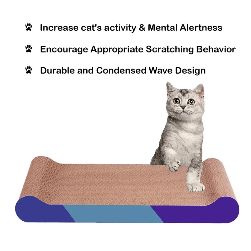 Goofy Tails Bone Shaped Scratcher for Cats (Blue)