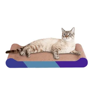 Goofy Tails Bone Shaped Scratcher for Cats (Blue)