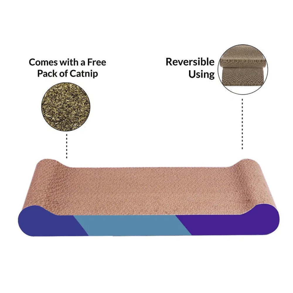 Goofy Tails Bone Shaped Scratcher for Cats (Blue)