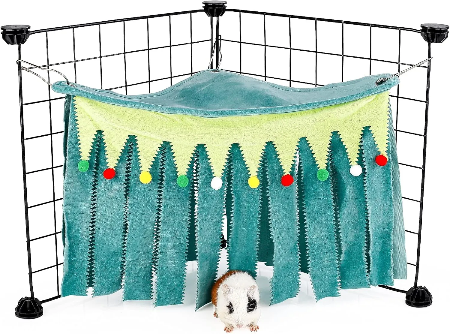 Guinea Pig Hideout - Multi-Pet Cage Accessory, No Metal Fences - Green