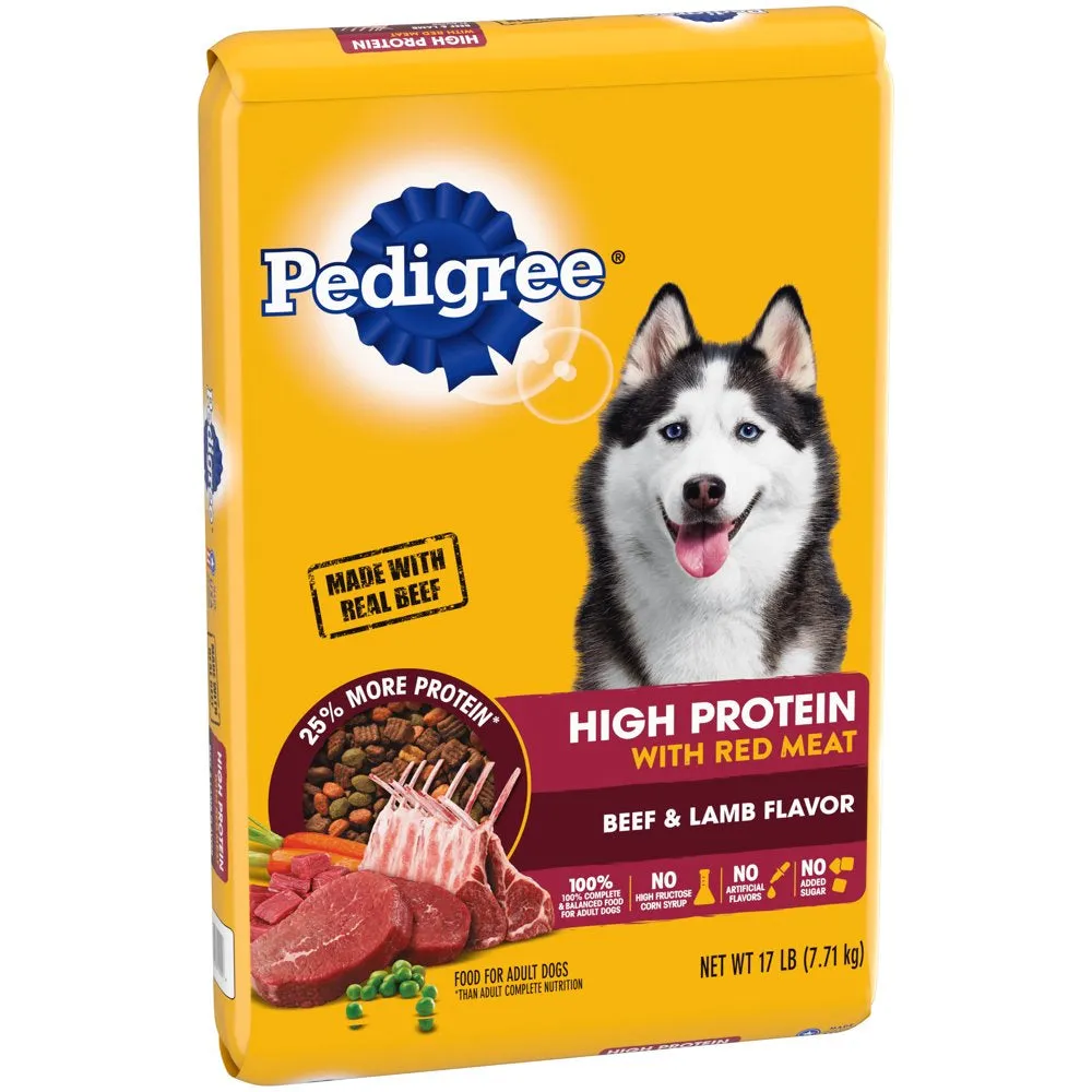 High Protein Beef and Lamb Flavor Dry Dog Food, 18 Lb Bag
