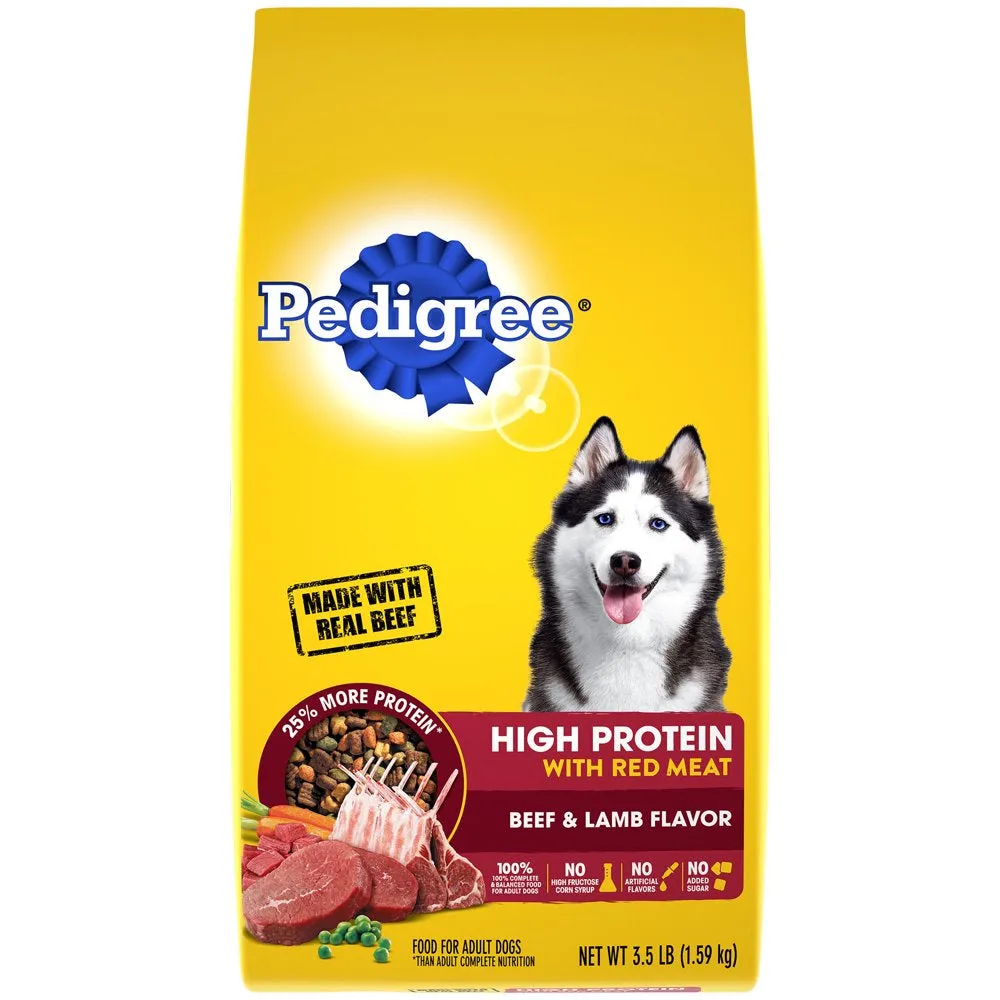 High Protein Beef and Lamb Flavor Dry Dog Food, 18 Lb Bag