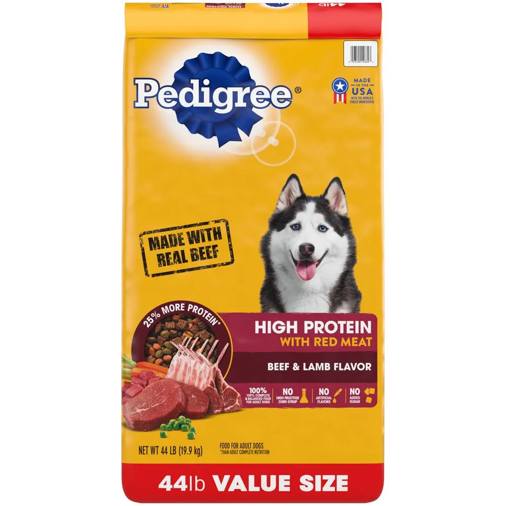 High Protein Beef and Lamb Flavor Dry Dog Food, 18 Lb Bag