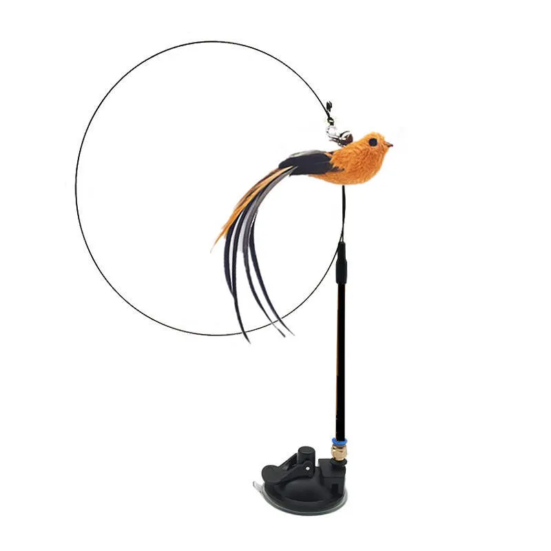 Interactive Feather Pole Toy for Cats