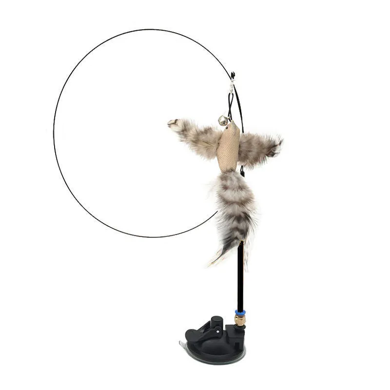 Interactive Feather Pole Toy for Cats