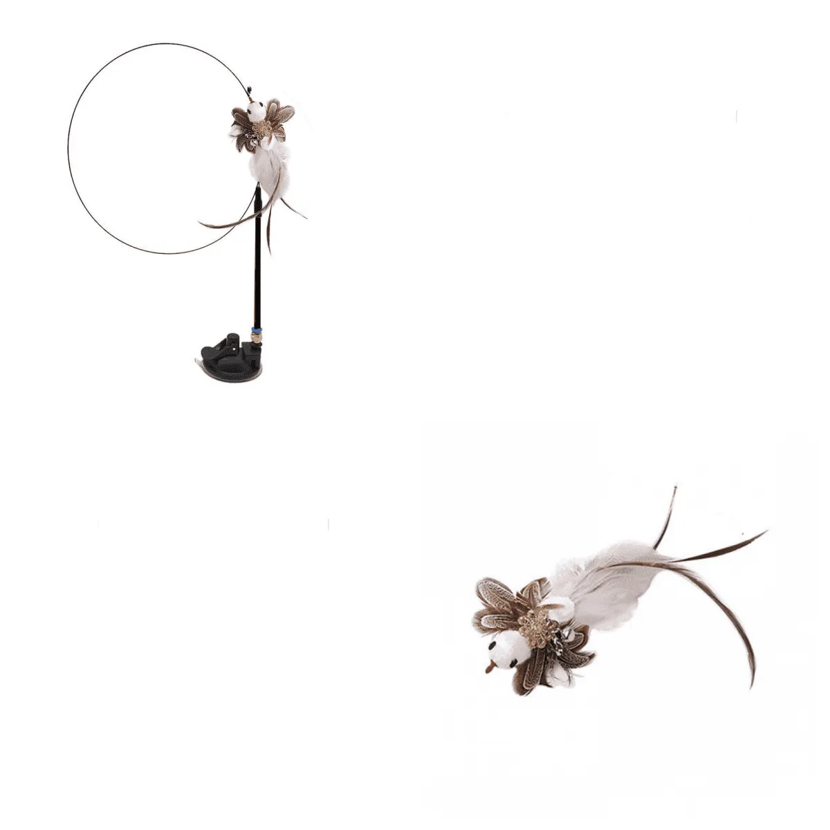 Interactive Feather Pole Toy for Cats