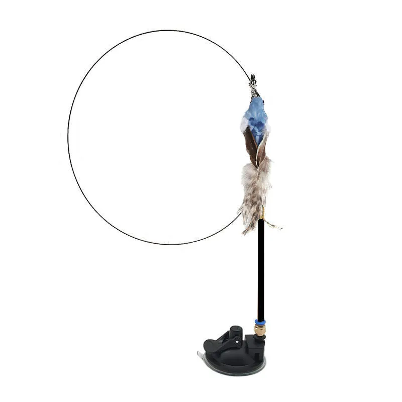 Interactive Feather Pole Toy for Cats