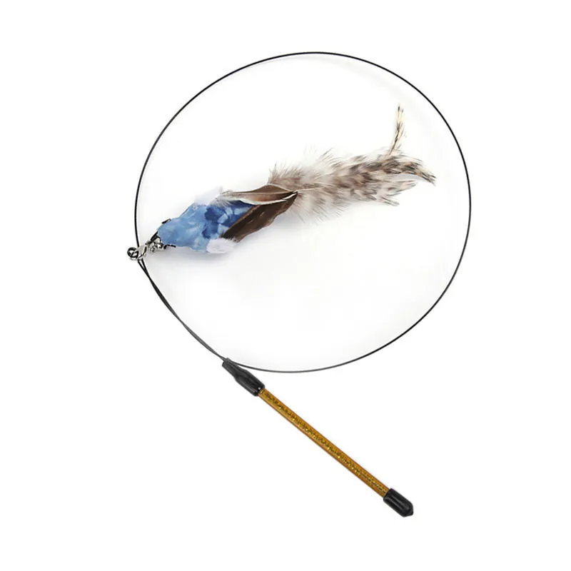 Interactive Feather Pole Toy for Cats