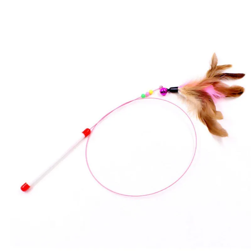 Interactive Feather Pole Toy for Cats
