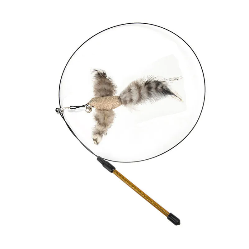 Interactive Feather Pole Toy for Cats