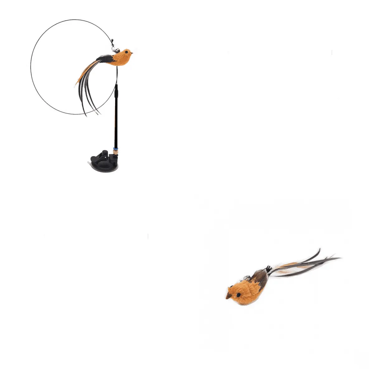 Interactive Feather Pole Toy for Cats