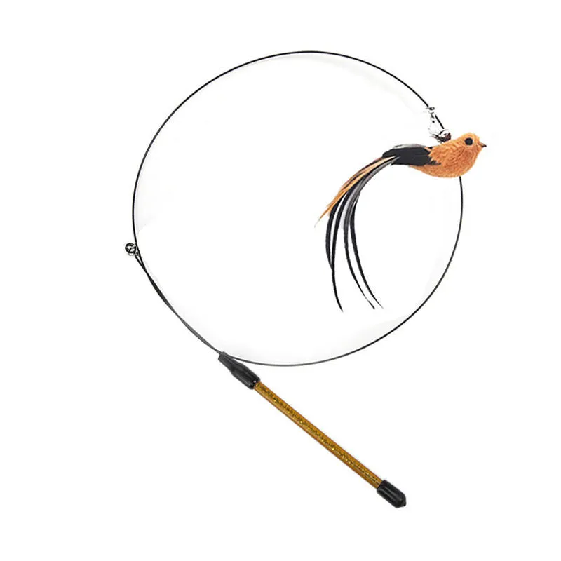 Interactive Feather Pole Toy for Cats