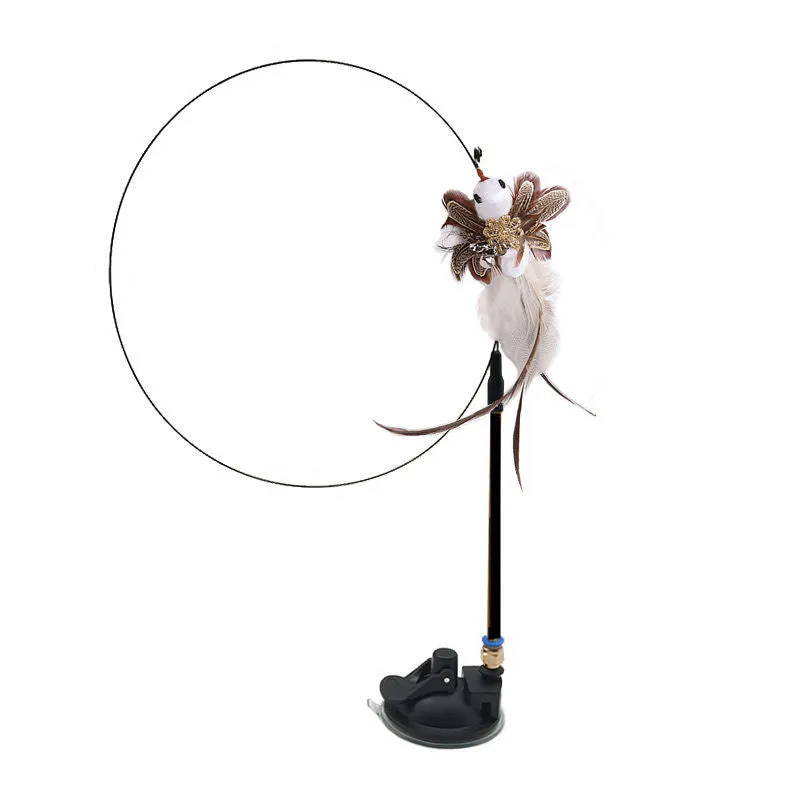 Interactive Feather Pole Toy for Cats