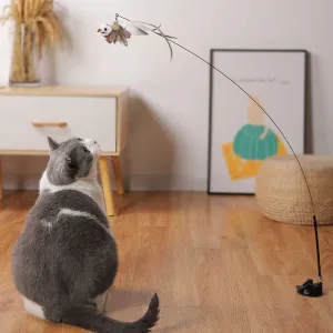Interactive Feather Pole Toy for Cats