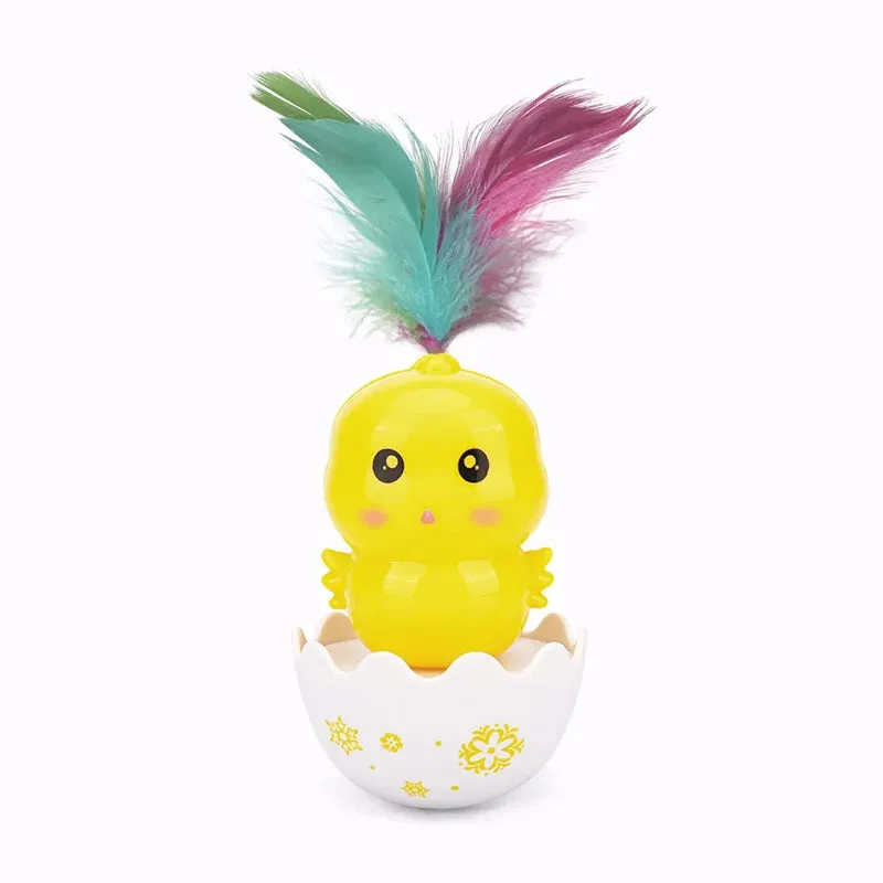 Interactive Feather Rolling Cat Toy