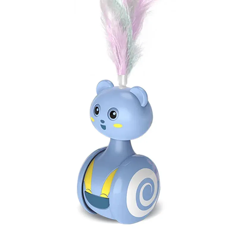 Interactive Feather Rolling Cat Toy