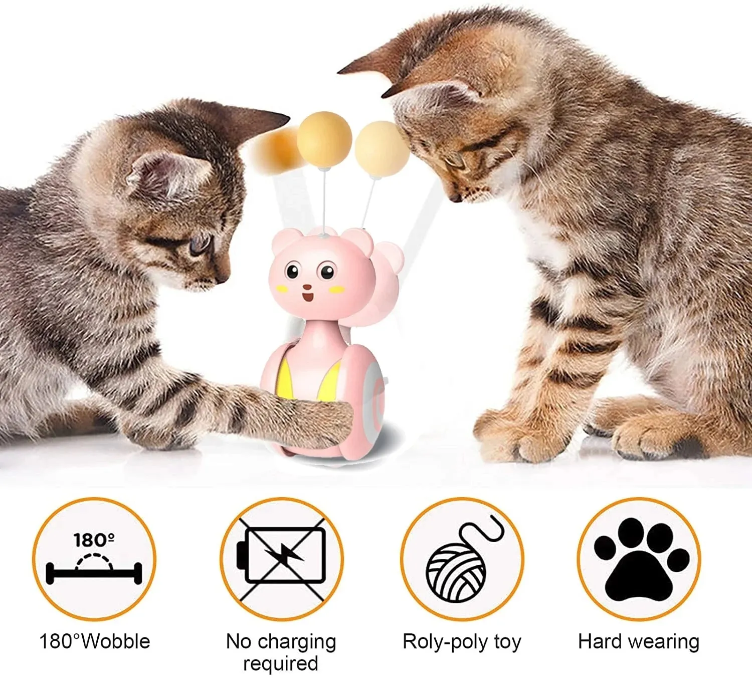 Interactive Feather Rolling Cat Toy