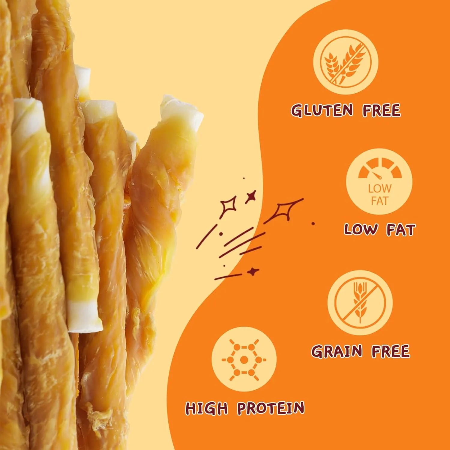 Jungle Calling Dog Treats, Chicken Wrapped Rawhide Sticks for Dogs, Grain-Free Natural Small Dogs Training Treats, Pet Chew Snacks,10.6 oz