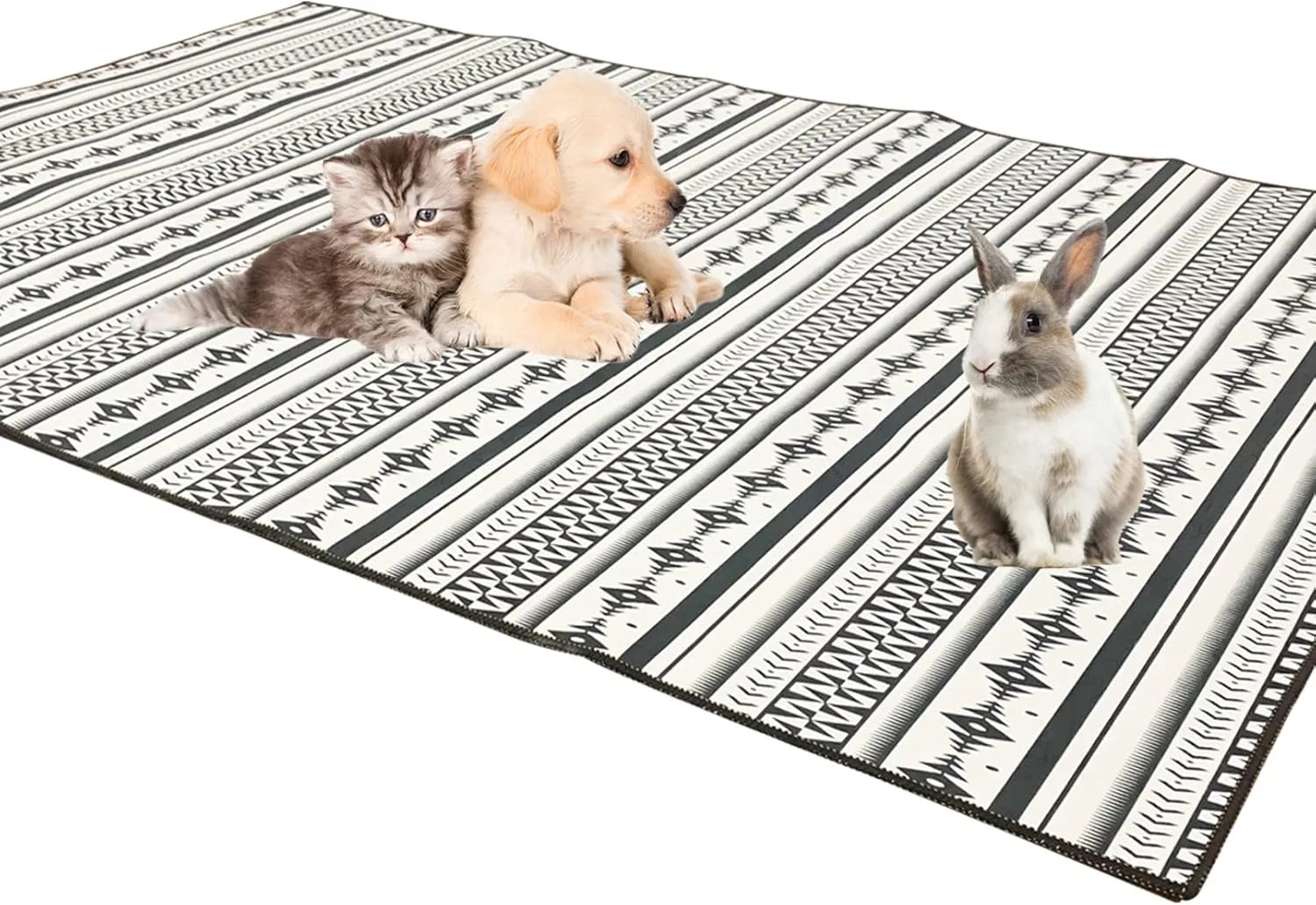 kathson Washable Pee Pads 79" x 47" Non-Slip Rabbit Reusable Mat for Floor Pets Playpen Heavy Absorbency Potty Training Pads for Dogs Cats Rabbits Guinea Pigs Ferrets Small Animals (Small)