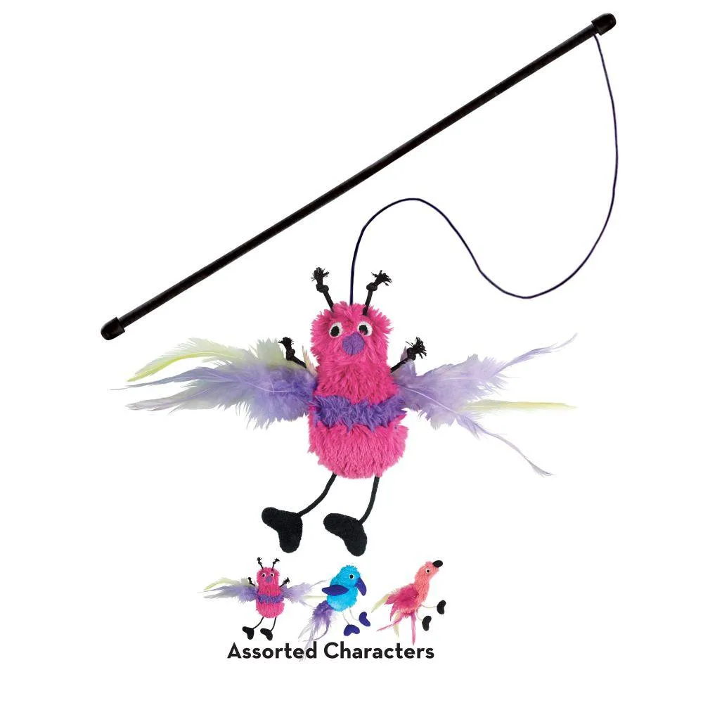 Kong Cat Toy Feather Teaser Assorted Characters