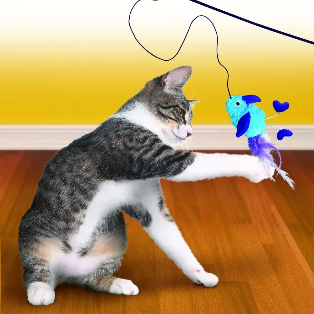 Kong Cat Toy Feather Teaser Assorted Characters