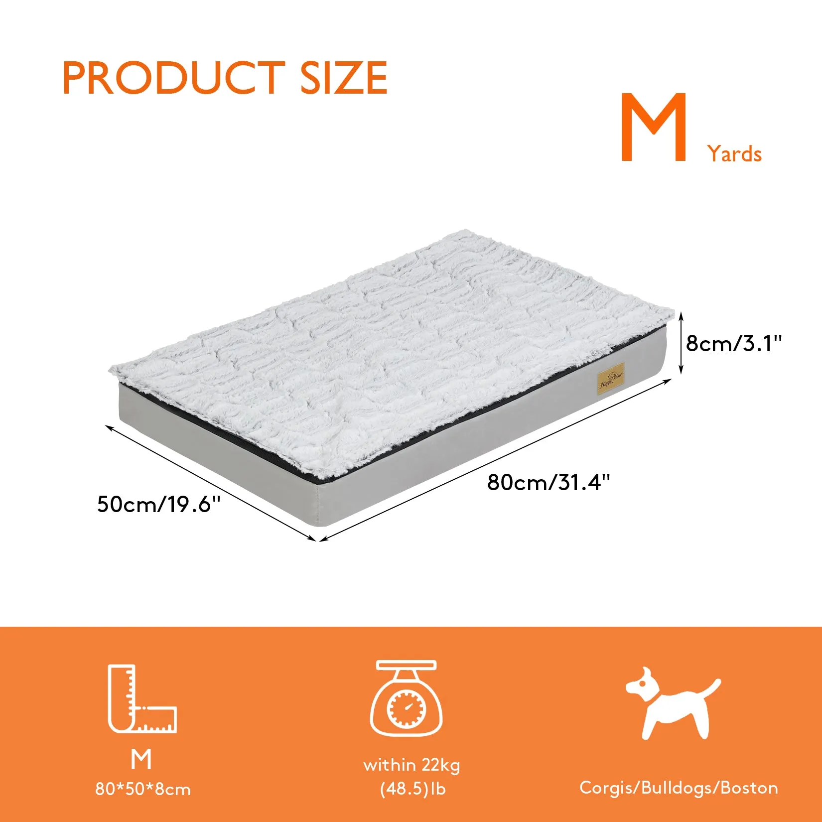 Large Rectangle Orthopedic Dog Pet Bed Supportive Sponge Foam Washable Cover
