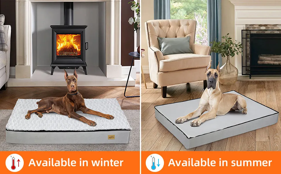 Large Rectangle Orthopedic Dog Pet Bed Supportive Sponge Foam Washable Cover