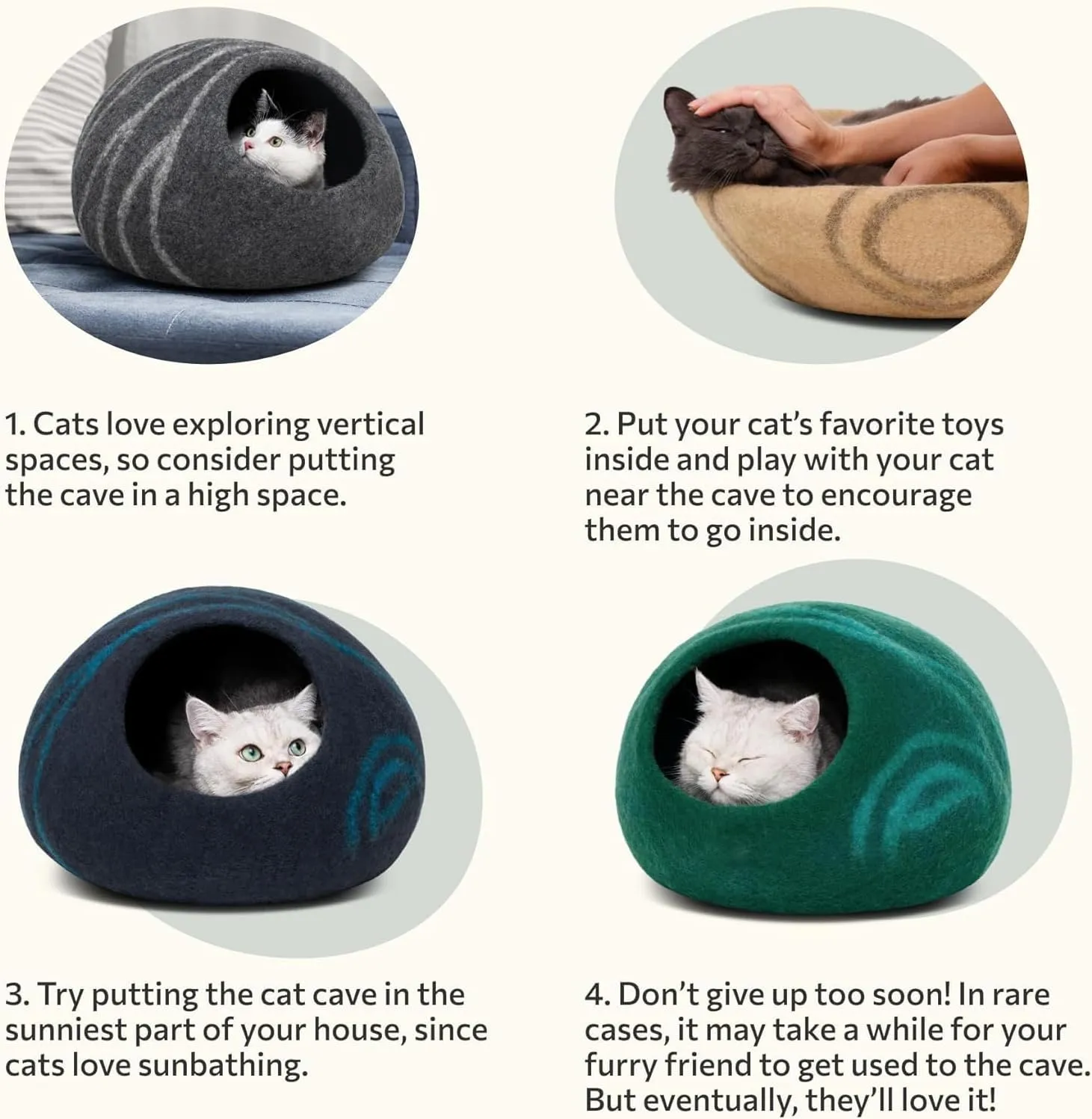 MEOWFIA Cat Enclosure  Premium Felt Cat Enclosure for Indoor Cats, Handmade 100% Merino Wool
