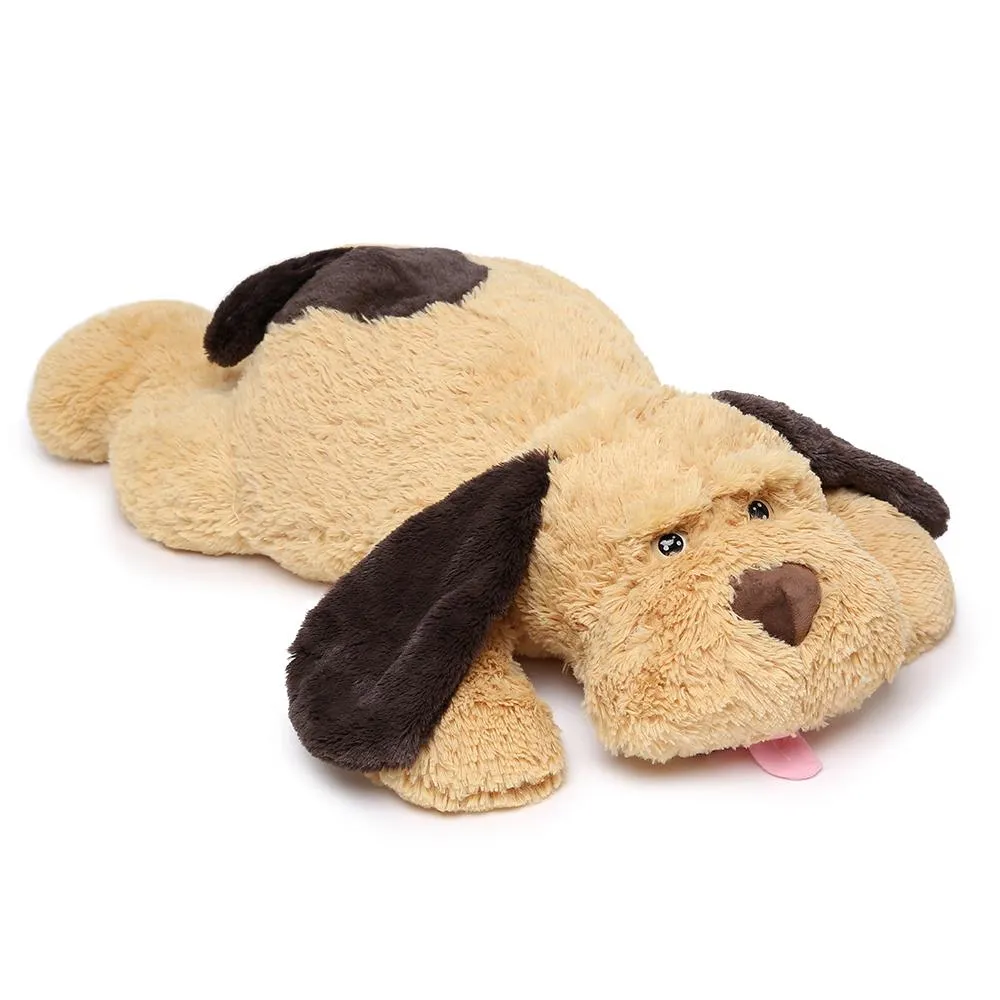 MorisMos Giant Dog Stuffed Plush Toy, Brown/White/Pink