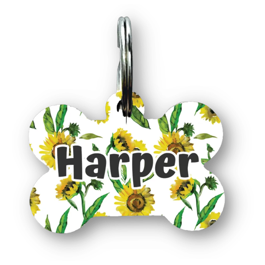 My Sunflower Bone Dog Tag