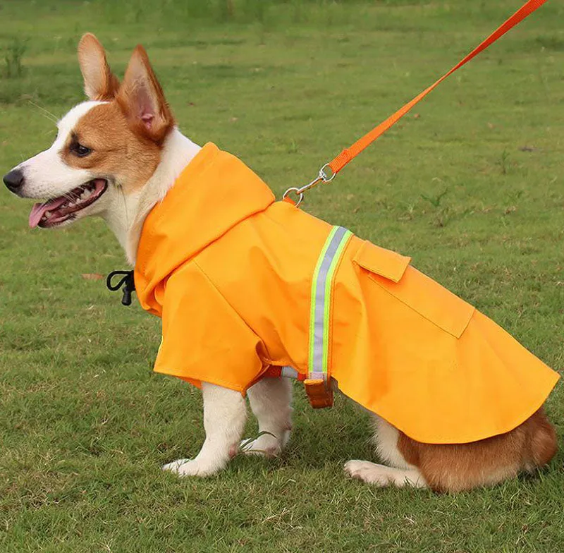 New large, medium and small dog cloak-style reflective raincoat