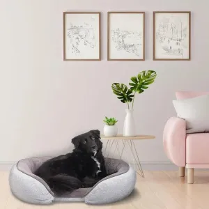 New Vibrant Life 38in Orthopedic Oval Lounger Dog Bed in Grey! Retails $70 