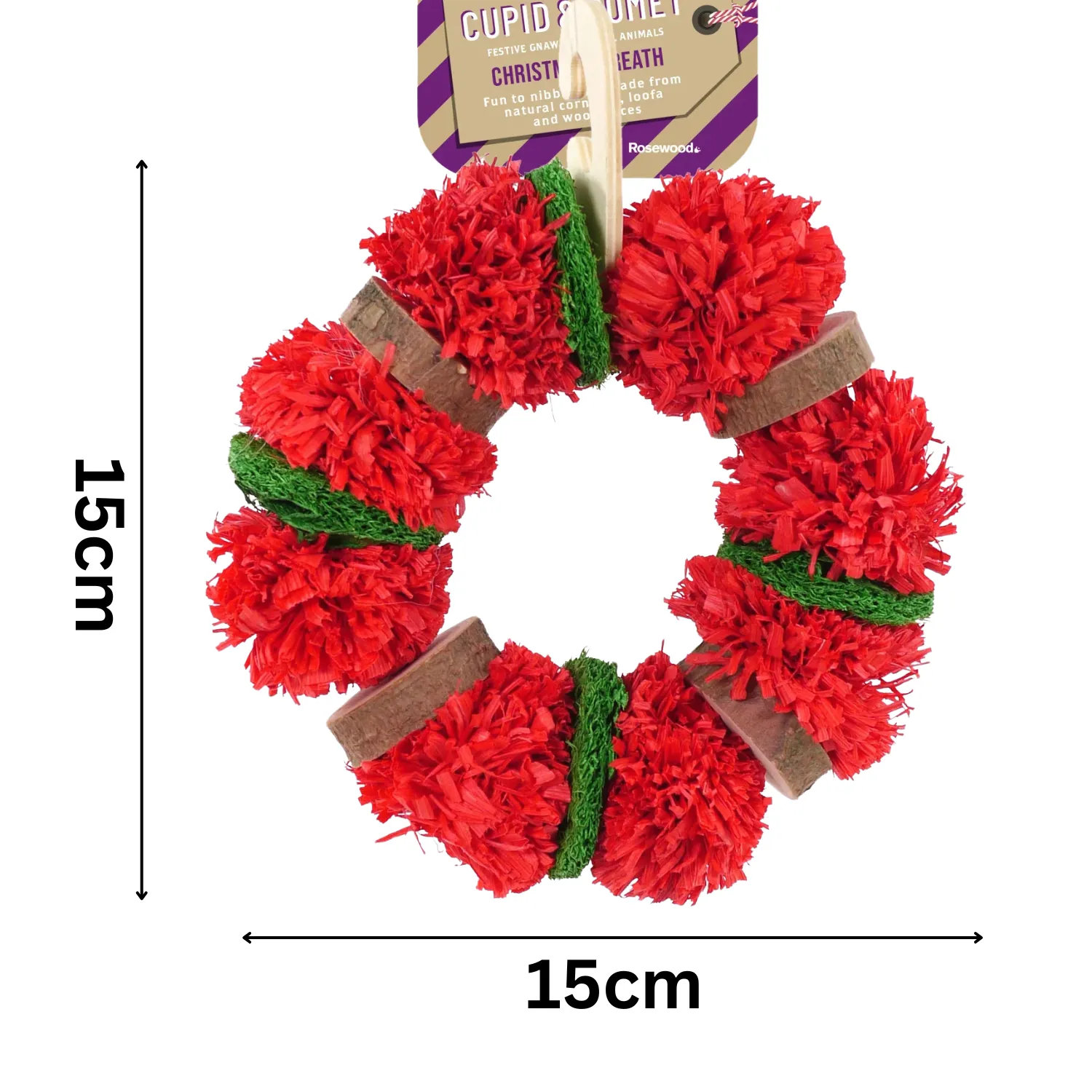 Nibble Christmas Wreath | Festive Small Pet Chew Toy by Cupid & Comet