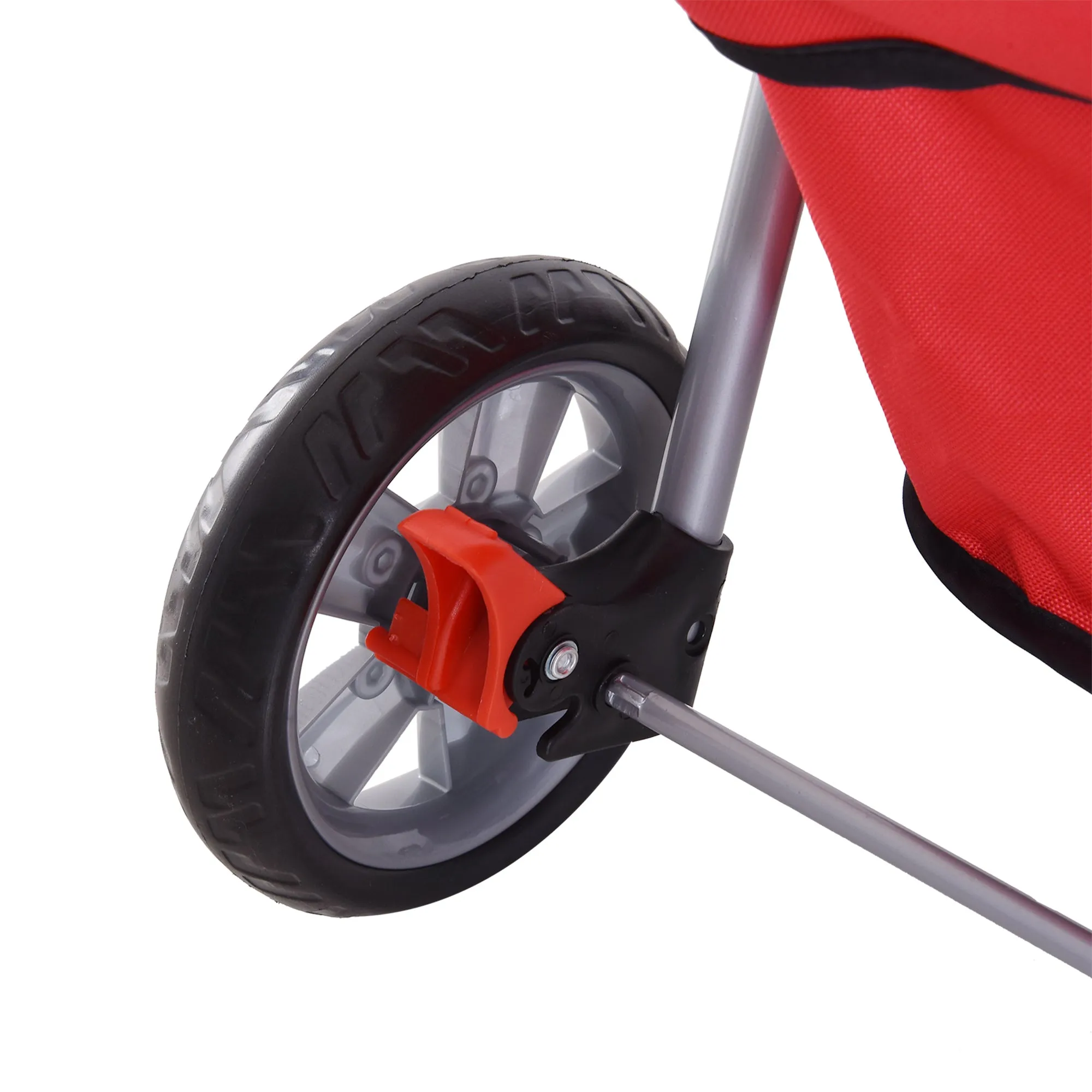 PawHut Red Pet Stroller Carrier Foldable Deluxe Jogger Walk Travel Dog Cat